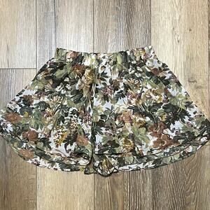 Show me your Mumu Carlos Swing Shorts Vtg Inspired Floral Print Size Sm Green